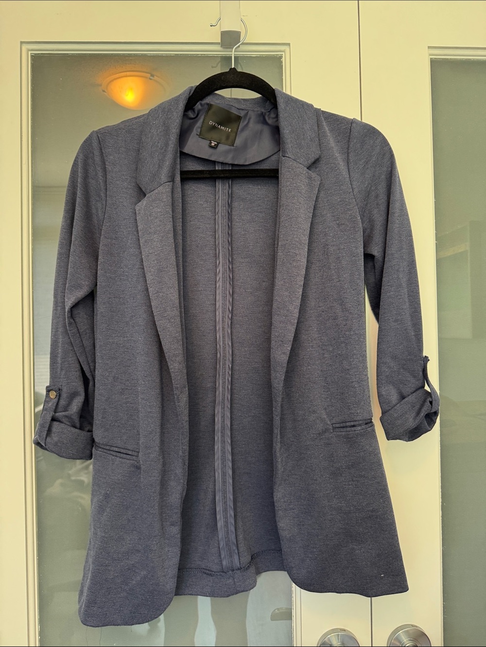 Dynamite Slate-Blue Open Front Blazer